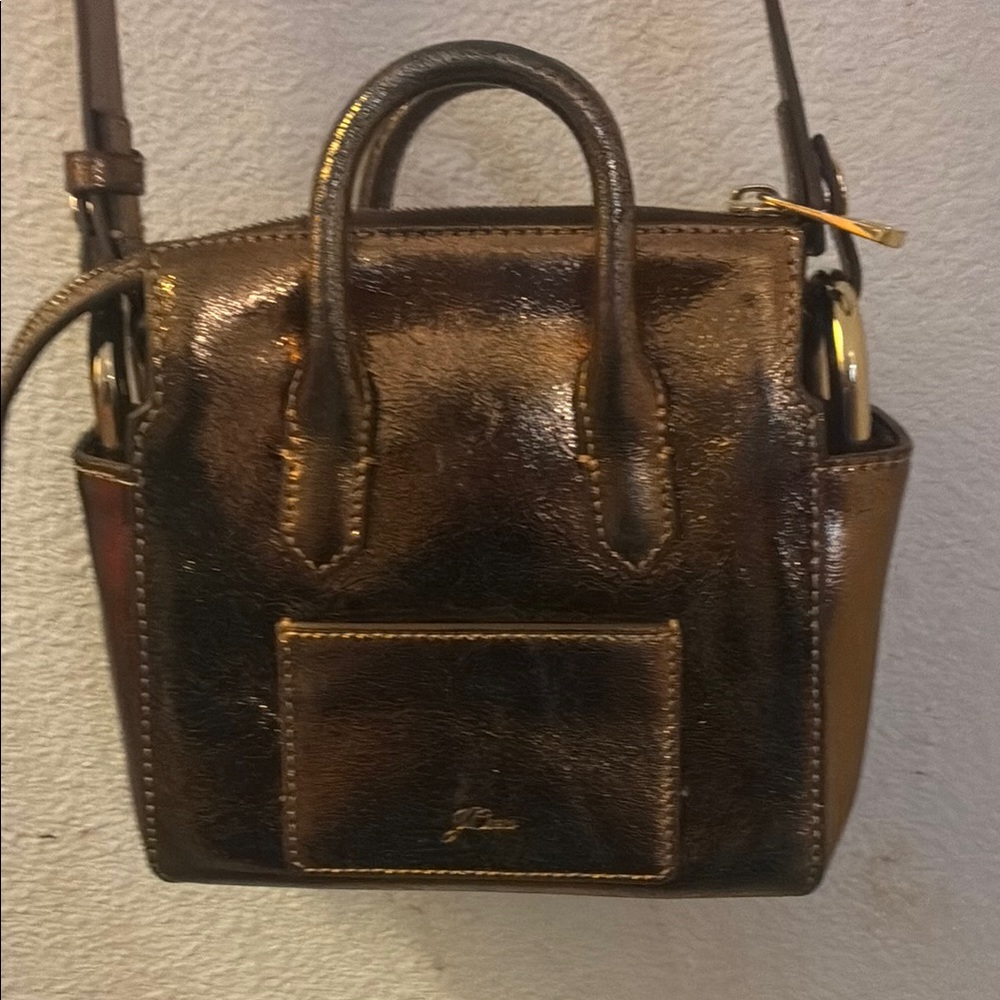 J. Crew Mini Harper Metallic Bronze Handbag - Picture 2 of 4